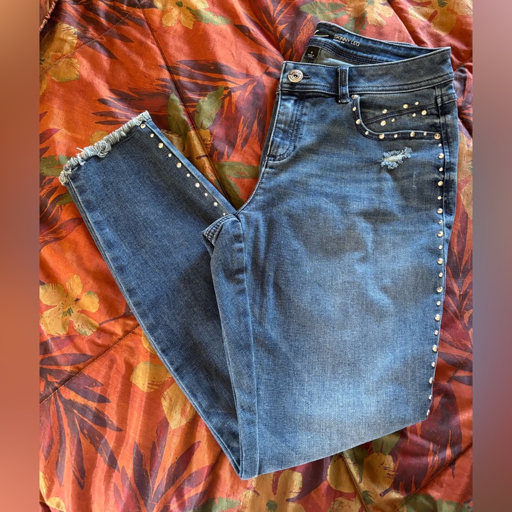 INC International Concepts Dark Blue Skinny Leg Curvy Fit Jeans